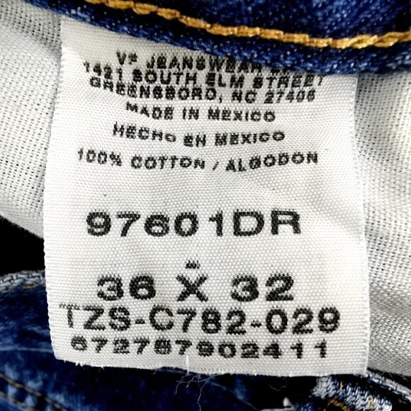 Wrangler Men's 36 x 32 Blue Cotton Regular Jeans - Picture 6 of 12